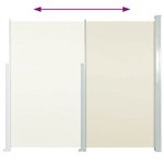 vidaXL Auvent latéral rétractable 120 x 300 cm Blanc cassé