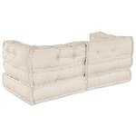 vidaXL Unité de canapé modulaire 2 Pièces Crème 140 x 70 x 56 cm Tissu