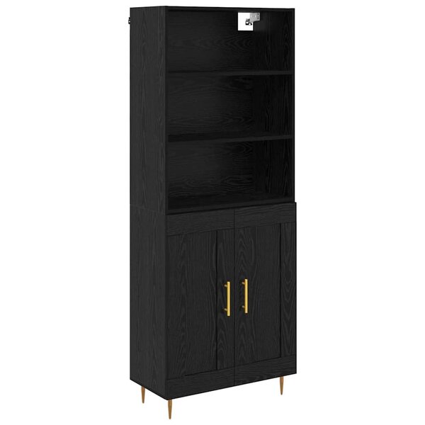 vidaXL Haut Armoire Chêne noir 69 5 x 34 x 180 cm Bois d'ingénierie