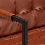 vidaXL Canapé à 3 places Marron Cuir de chèvre véritable