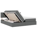vidaXL Lit de rangement LED avec matelas Gris foncé 200 x 200 cm Tissu