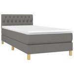 vidaXL Sommier à lattes de lit avec matelas et LED Gris foncé 90x190cm