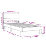 vidaXL Cadre de lit sans matelas chêne marron 100x200 cm