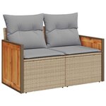 vidaXL Ensemble de canapé de jardin 8 Pièces Beige Poly rotin