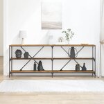 Table Console vidaXL Bois Ancien 200x30x75 cm Bois Aggloméré et Acier