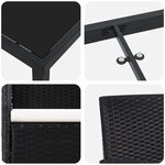 vidaXL Ensemble de salle à manger pour jardin 7 Pièces Noir Poly rotin