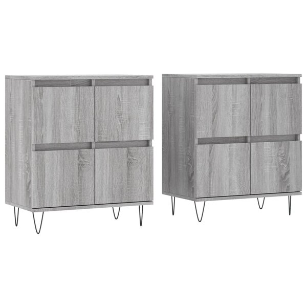 vidaXL Buffets 2 Pièces sonoma gris bois d'ingénierie