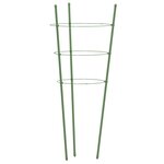 vidaXL Supports pour plantes de jardin 3 anneaux 5Pièces Vert 45 cm Acier