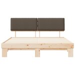 vidaXL Cadre de lit avec tête de lit rembourrée Taupe 200 x 200 cm