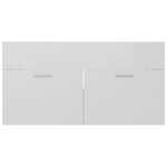 vidaXL Armoire d'évier avec lavabo intégré Blanc brillant Aggloméré