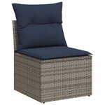 vidaXL Salon de jardin 5 Pièces avec coussins gris résine tressée