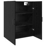 vidaXL Armoires Murailles 2 Pièces Chêne noir 69 5 x 34 x 90 cm
