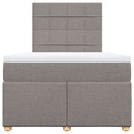 vidaXL Sommier à lattes de lit avec matelas taupe 120x190 cm tissu