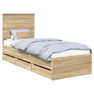vidaXL Cadre de lit Chêne Sonoma 75 x 190 cm Bois Ingénierie