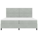 vidaXL Lit à ressort LED avec matelas Gris clair 200 x 200 cm tissu
