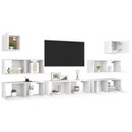 vidaXL Ensemble de meubles TV 7 Pièces Blanc Bois d'ingénierie