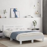 vidaXL Cadre de lit avec LED sans matelas blanc 120x190 cm