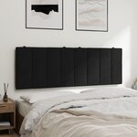 vidaXL Coussin de tête de lit Hanko noir 140 cm velours
