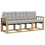 vidaXL Ensemble de canapés d'extérieur 3 pc Blanc et gris clair