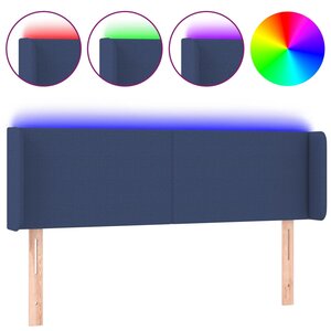 vidaXL Tête de lit à LED Bleu 147x16x78/88 cm Tissu