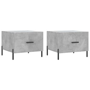 vidaXL Tables basses 2 Pièces gris béton 50x50x40 cm bois d'ingénierie