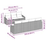 vidaXL Ensemble de canapé de jardin 9 Pièces Gris et bleu marine