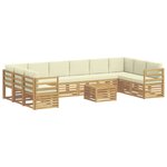 vidaXL Ensemble de canapés d'extérieur 11 pc Blanc et crème Polyester