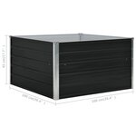 vidaXL Jardinière 100 x 100 x 45 cm Acier galvanisé Anthracite