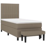 vidaXL Sommier à lattes de lit avec matelas Taupe 80x200 cm Tissu