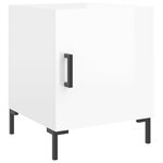 vidaXL Table de chevet blanc brillant 40x40x50 cm bois d’ingénierie