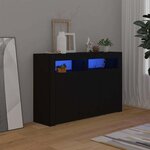 vidaXL Buffet avec lumières LED noir 115 5x30x75 cm
