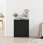 Buffet vidaXL Bois Noir 60x30x70 cm en Bois D'ingénierie