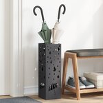 vidaXL Porte-parapluies Noir Métal Moyen Motif Porte-parapluies noir