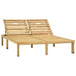 vidaXL Chaise longue double et coussins crème Bois de pin imprégné