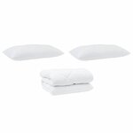 vidaXL Couette Autre avec oreiller 3 Pièces Blanc 200 x 200 cm Microfibre