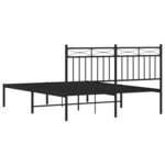 vidaXL Cadre de lit métal sans matelas avec tête de lit noir 140x190cm