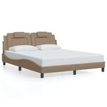 vidaXL Cadre de lit Viana avec LED sans matelas cappuccino 160x200 cm