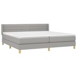 vidaXL Sommier à lattes de lit avec matelas Gris clair 200x200cm Tissu