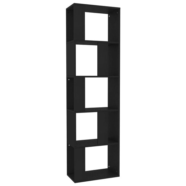 vidaXL Bibliothèque/Séparateur de pièce Noir Bois d’ingénierie