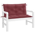 vidaXL Coussins de banc de jardin lot de 2 rouge bordeaux mélangé
