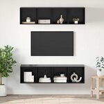 vidaXL Ensemble meuble TV 3 Pièces Chêne noir Bois d'ingénierie