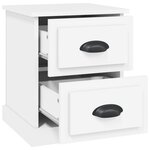 vidaXL Tables de chevet 2 Pièces blanc 39x39x47 5 cm bois d'ingénierie
