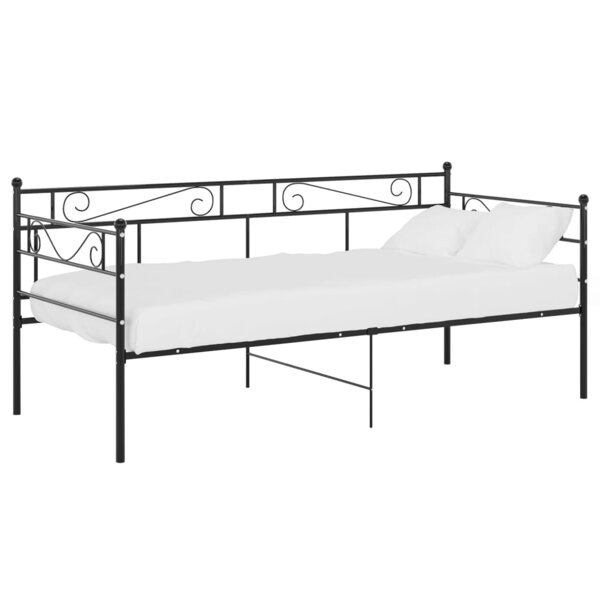vidaXL Cadre de canapé-lit sans matelas noir métal 90x200 cm