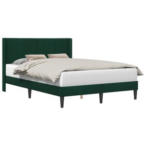 vidaXL Cadre de lit avec tête de lit Vert foncé 160 x 200 cm Velours