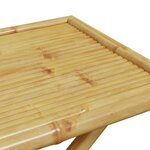 vidaXL Ensemble de bistro pliante 5 Pièces et coussins blanc crème bambou