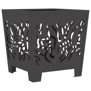 Foyer carré vidaXL Noir 40x40x40 cm Acier