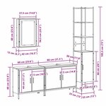 vidaXL Ensemble de mobilier de salle de bain avec étagère 4 Pièces Marron