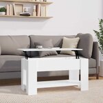 vidaXL Table basse blanc brillant 101x49x52 cm bois d'ingénierie