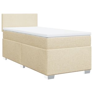 vidaXL Sommier à lattes de lit et matelas Crème 90x190 cm Tissu