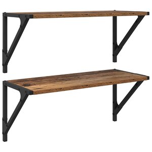 vidaXL Étagères Murales 2 Pièces Bois Ancien 60 x 25 x 25 5 cm